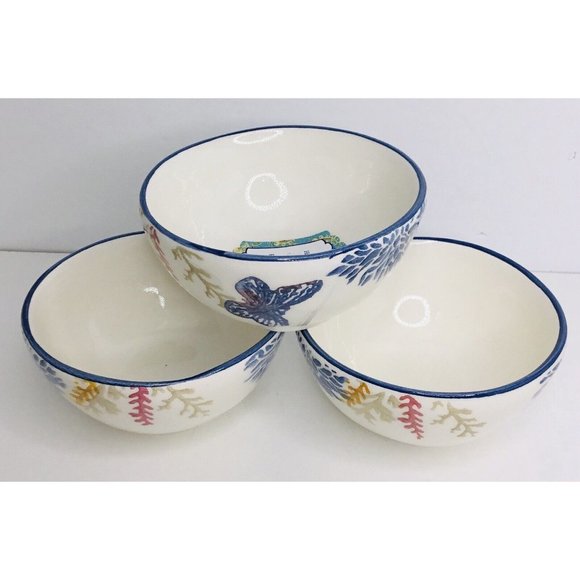 Small Bowls Blue Butterfly Papart Seramik Turkish Small Bowl Set Of 3 - Picture 1 of 3